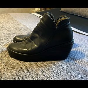 Fly London Black Wedge Short Zipper Boot